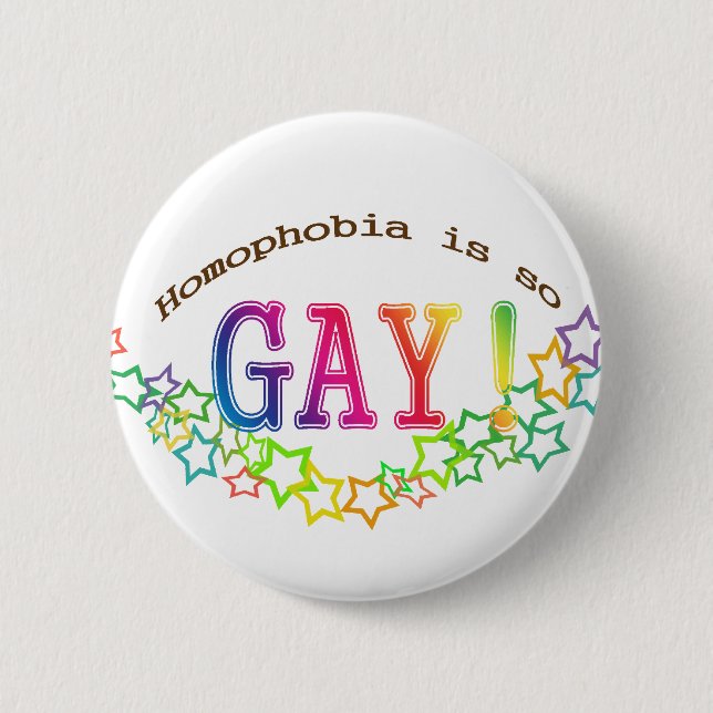so gay! 2 inch round button (Front)