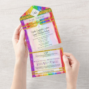 SO gay! Rainbow Wedding Community Pitch-In All In  One Invitation