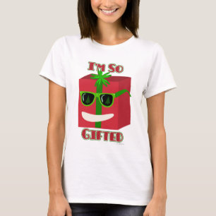 So Gifted Funny Cartoon Holiday Present Slogan T-Shirt