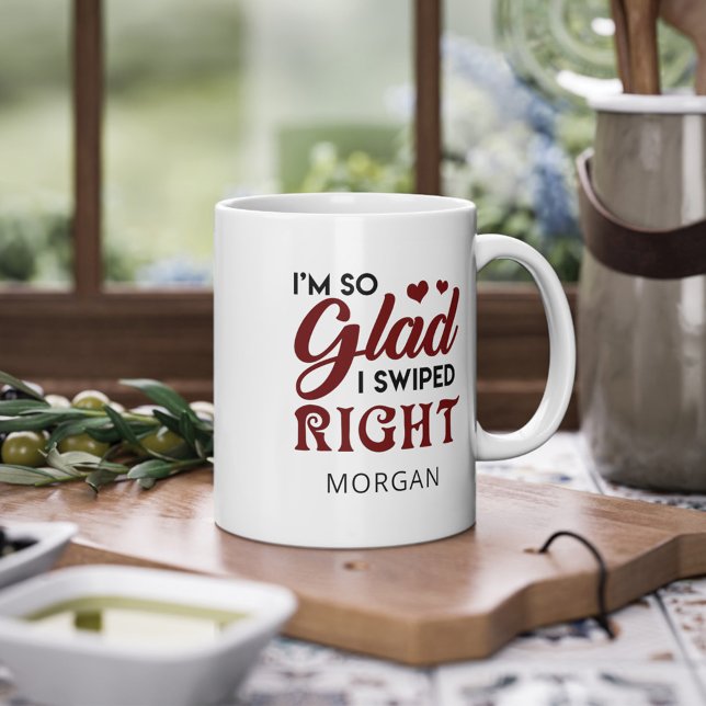 So Glad I Swiped Right Valentine's Personalized Large Coffee Mug (Creator Uploaded)