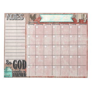 So God Make A Farmer Desk Calendar Notepad