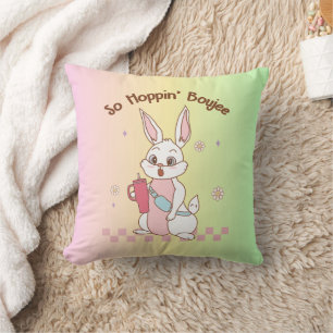So Hoppin Boujee Tumbler Belt Bag Bunny Easter Day Throw Pillow