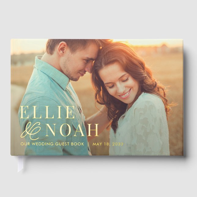 So In Love Editable Colour Foil Wedding Guestbook (Front)
