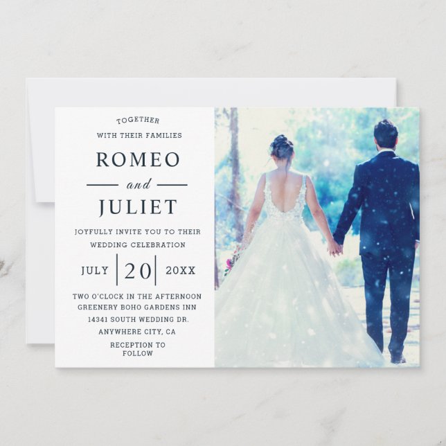 So In Love Simple Modern Photo Wedding Invitation (Front)