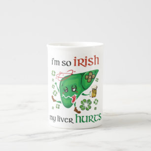 So Irish my liver hurts Bone China Mug