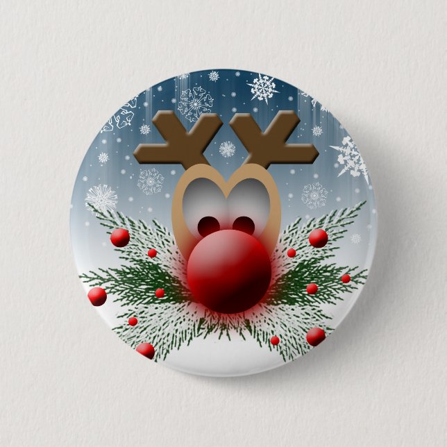 So It Glows Reindeer Xmas Holiday Christmas 2 Inch Round Button (Front)