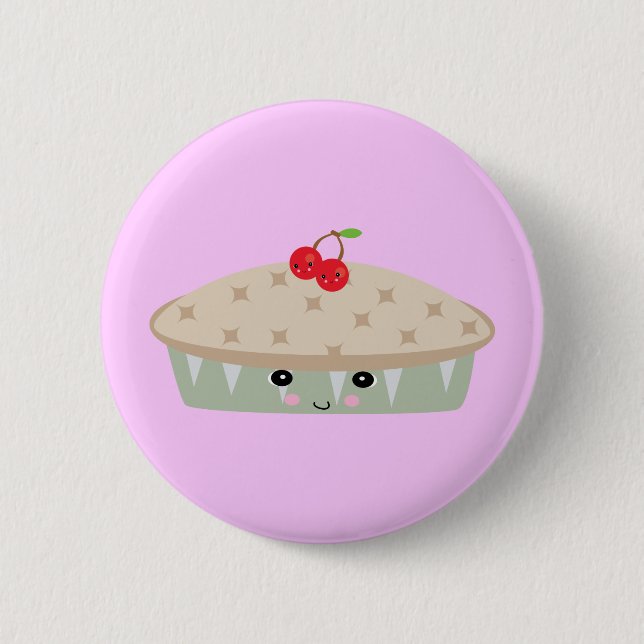 so kawaii cherry pie 2 inch round button (Front)