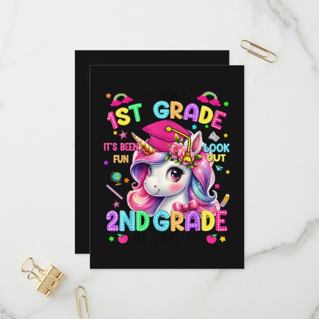 So Long 1st Grade 2nd Grade Here I Come Invitation Postcard (Front/Back In Situ)