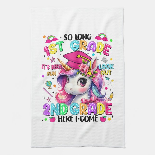 So Long 1st Grade 2nd Grade Here I Come Kitchen Towel (Vertical)