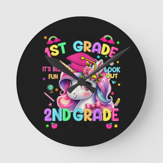 So Long 1st Grade 2nd Grade Here I Come Round Clock (Front)