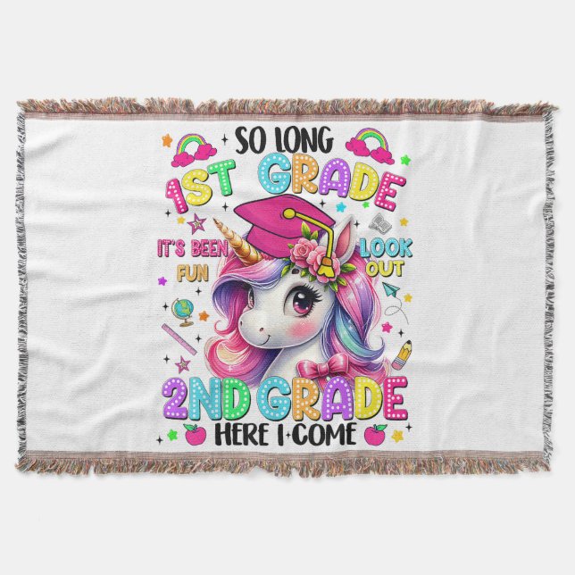 So Long 1st Grade 2nd Grade Here I Come Throw Blanket (Front)
