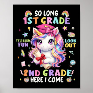 So Long 1st Grade Look Out 2nd Grade Boy Girl Kid Poster
