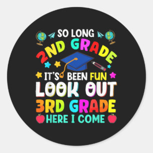 So Long 2nd Grade Graduation Graduate Teacher Kids Classic Round Sticker
