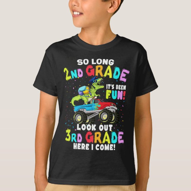 So Long 2nd Grade Graduation T Rex Dinosaur  T-Shirt (Front)