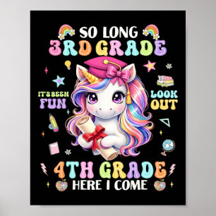 So Long 3rd Grade Look Out 4th Grade Boy Girl Kid Poster