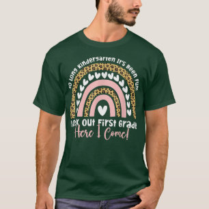 So Long Kindergarten 1st Grade Rainbow Leopard Gra T-Shirt