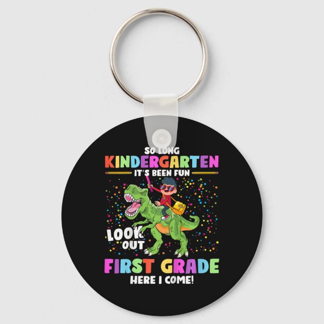So Long Kindergarten Graduation Cl 2023 Dinosaur K Keychain (Front)