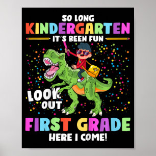 So Long Kindergarten Graduation Cl 2023 Dinosaur K Poster