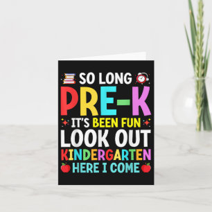So Long Pre-k Graduation Graduate Teacher Kid Boys Card