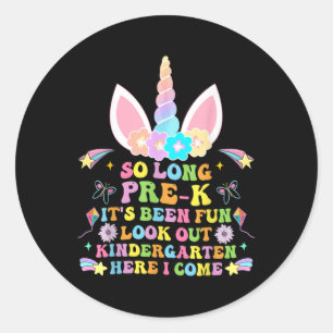 So Long Pre-k Graduation Kindergarten Here I Come  Classic Round Sticker