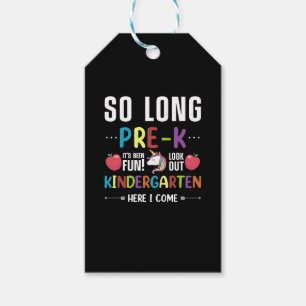 So Long Pre-K Kindergarten Here I Come Pre-k Gift Tags