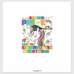 So Long Pre-K Kindergarten Here I Come Unicorn Gra