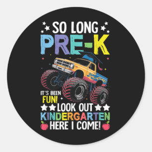 So Long Pre-k Preschool Graduation Kindergarten He Classic Round Sticker