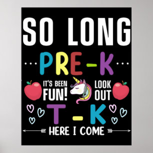 So Long Pre-K T-K Here I Come Pre-k Poster