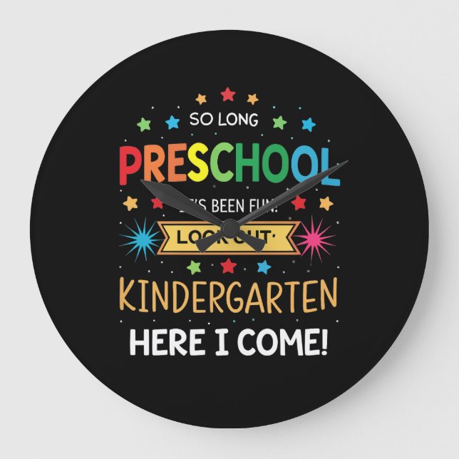 So Long Preschool Graduation Graduate Teacher Kid  Large Clock (Front)