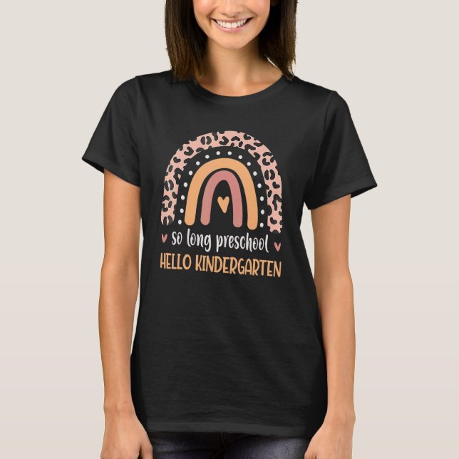 So Long Preschool Hello Kindergarten Teachers Stud T-Shirt (Front)