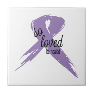 So Loved Be Healed All Cancer Ribbon Tile