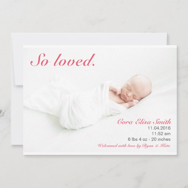 So Loved Birth Announcement (Front)