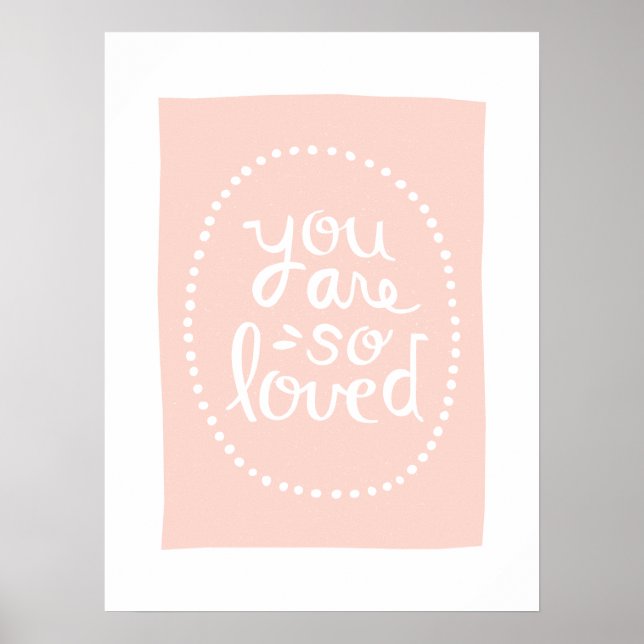 So Loved Children's Art Print - Pink (Front)