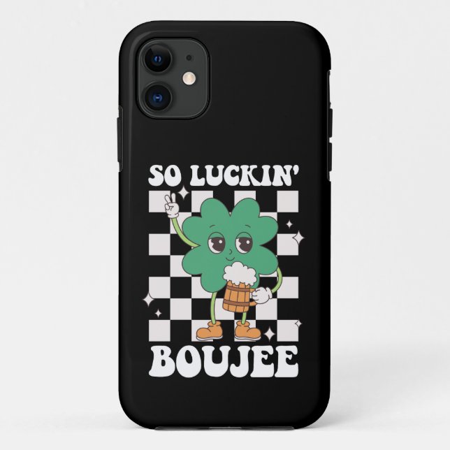 So Luckin' Boujee Lucky Shamrock St Patrick's Day Case-Mate iPhone Case (Back)