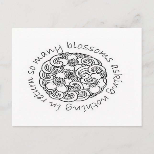 So Many Blossoms Haiku Postcard (Front)