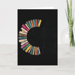 So Many Books Little Time, Retro Bookish Book Love Card