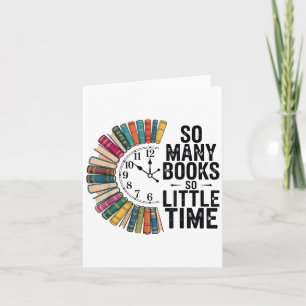 So Many Books Little Time, Retro Bookish Book Love Card