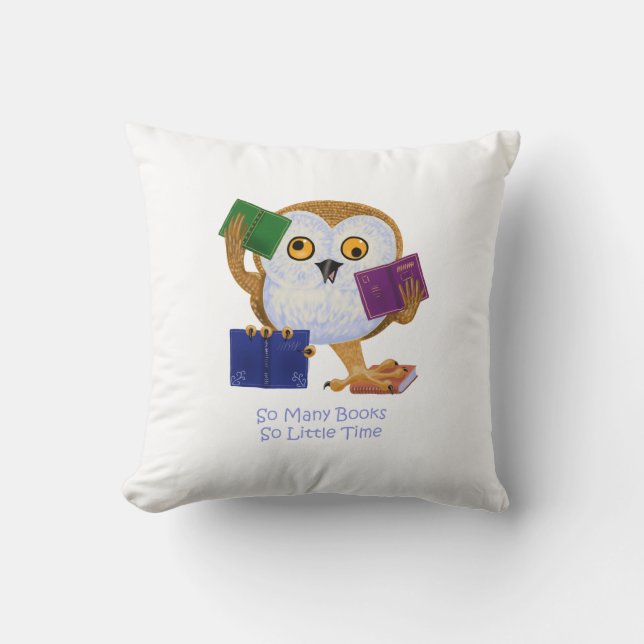 So Many Books So Little Time Throw Pillow (Front)