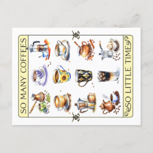 So many coffees, so little time postcard