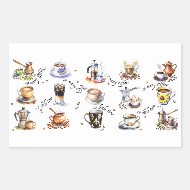 So many coffees, so little time sticker (Front)
