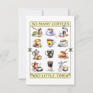 So many coffees, so little time thank you card