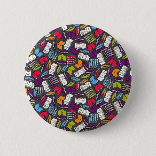 So Many Colourful Books... 2 Inch Round Button (Front)