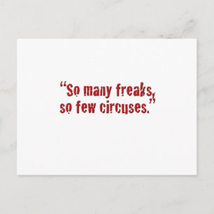 "So many freaks... Postcard