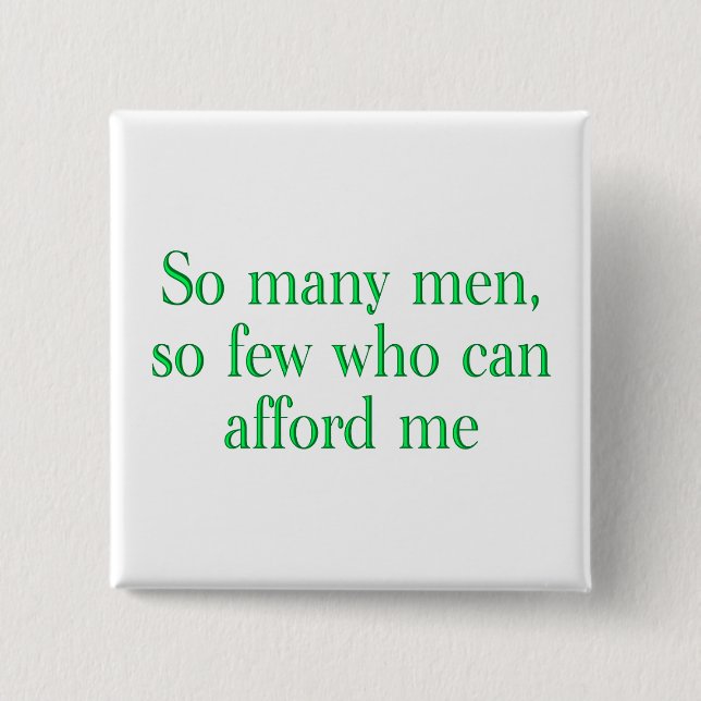 So Many Men 2 Inch Square Button (Front)