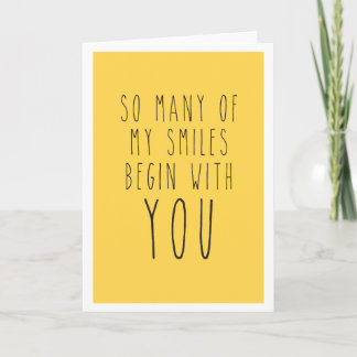 So many of my smiles begin with you holiday card