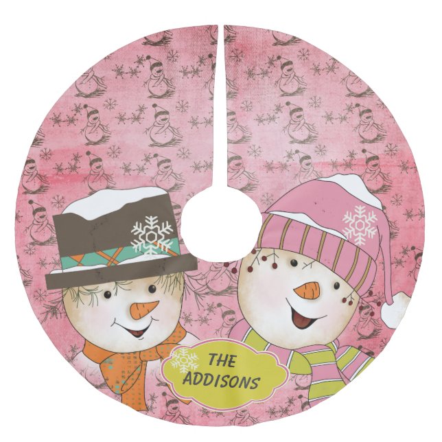 So Many Snowmen Holidays Tree Skirt (Front)