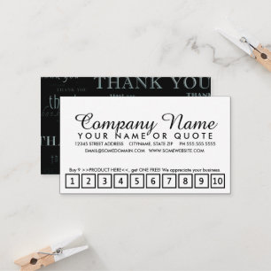 so many thank yous for your loyalty (punch card)