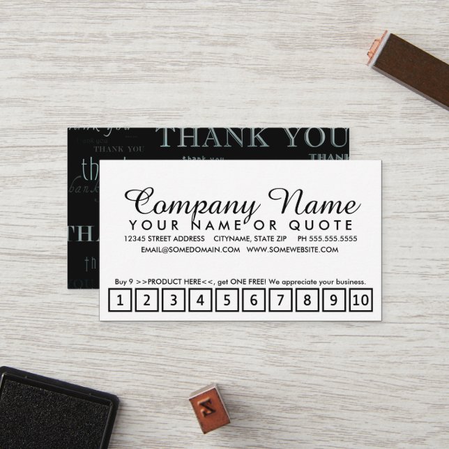 so many thank yous for your loyalty (punch card) (Front/Back In Situ)