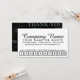so many thank yous for your loyalty (punch card) card