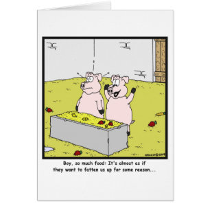 So much food: Pig cartoon